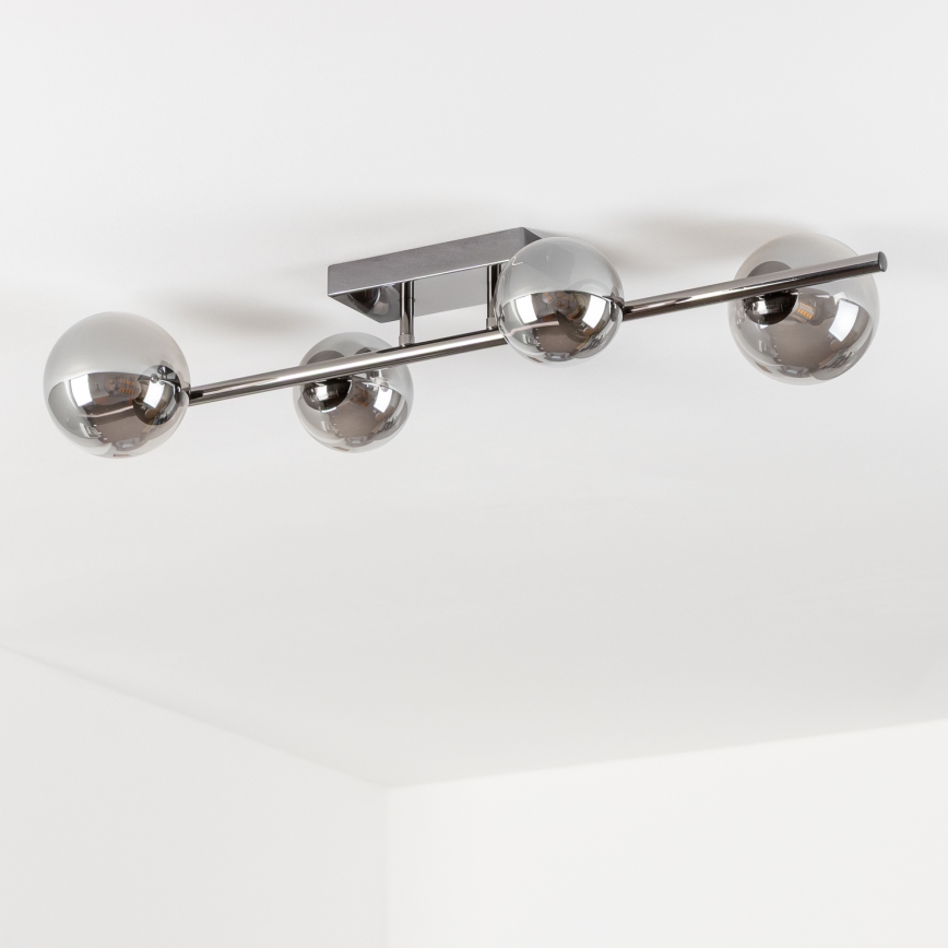 Brilagi - LED pritrjeni lestenec MILLA 4xG9/3W/230V črno-krom/dimljeno steklo