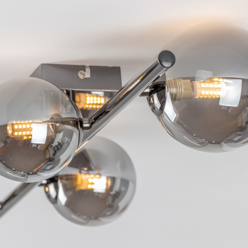 Brilagi - LED pritrjeni lestenec MILLA 4xG9/3W/230V črno-krom/dimljeno steklo