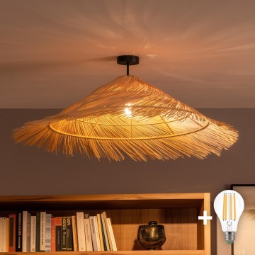 Brilagi - LED pritrjeni stropni lestenec CERIA BOHO, 1x E27/60W/230V, premer 100 cm, črna/bež