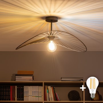 Brilagi - LED pritrjeni stropni lestenec CERIA WIRE 1xE27/60W/230V 40x56 cm črna/bronasta