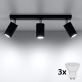 BRILAGI -  LED Reflektor ASMUS 3xGU10/7W/230V črna
