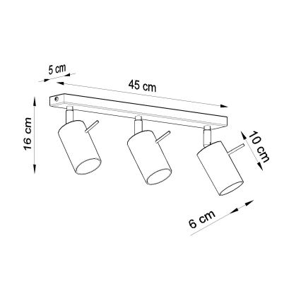 Brilagi -  LED Reflektor ASMUS 3xGU10/7W/230V črna