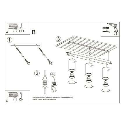 Brilagi -  LED Reflektor ASMUS 3xGU10/7W/230V črna