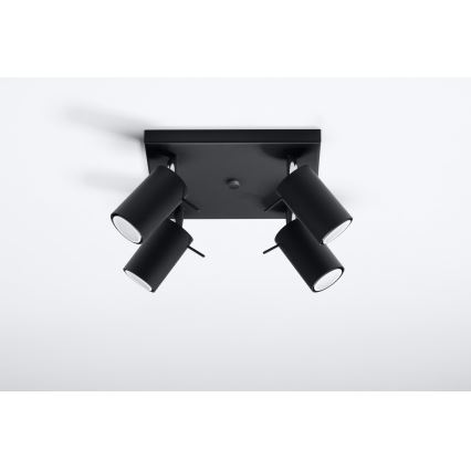 Brilagi -  LED Reflektor ASMUS 4xGU10/7W/230V črna