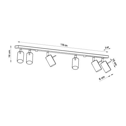 Brilagi -  LED Reflektor ASMUS 6xGU10/7W/230V bela