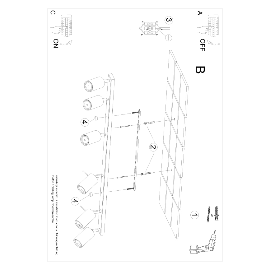 Brilagi -  LED Reflektor ASMUS 6xGU10/7W/230V bela