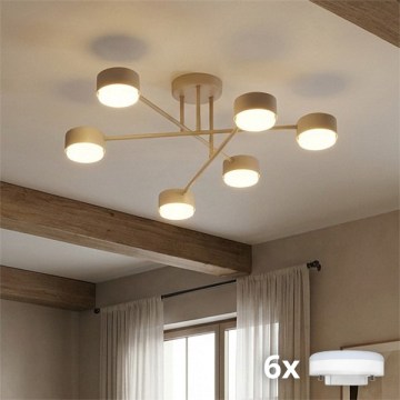 Brilagi - LED RGB+CCT Zatemljiv pritrjen stropni lestenec MONO 6xGX53/14W/230V 2700-6500K Wi-Fi Tuya črna