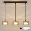 Brilagi - LED RGB+CCT zatemljiv viseči lestenec na kablu AURA LUX 3xGX53/14W/230V 2700-6500K Wi-Fi Tuya črna/zlata