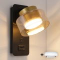 Brilagi - LED RGB+CCT zatemnjevalna stenska svetilka z USB priključkom AURA LUX 1xGX53/14W/230V 2700-6500K Wi-Fi Tuya črna/zlata