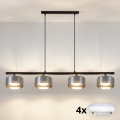Brilagi - LED RGB+CCT Zatemnjevalni lestenec na kablu AURA LUX 4xGX53/14W/230V 2700-6500K Wi-Fi Tuya črna/dimljena