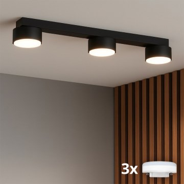 Brilagi - LED RGB+CCT Zatemnjiva točkovna svetilka MONO 3xGX53/14W/230V 2700-6500K Wi-Fi Tuya črna