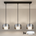 Brilagi - LED RGB+CCT zatemnljiv lestenec na jeklenem kablu AURA LUX 3xGX53/14W/230V 2700-6500K Wi-Fi Tuya črna/dimna