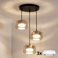 Brilagi - LED RGB+CCT zatemnljiv lestenec na jeklenem kablu AURA LUX 3xGX53/14W/230V 2700–6500K Wi-Fi Tuya črna/zlata