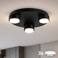 Brilagi - LED RGB+CCT zatemnljivo stropno svetilo MONO 3xGX53/14W/230V 2700–6500K Wi‑Fi Tuya, premer 30 cm, v črni barvi