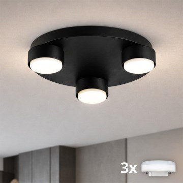 Brilagi - LED RGB+CCT zatemnljivo stropno svetilo MONO 3xGX53/14W/230V 2700–6500K Wi‑Fi Tuya, premer 30 cm, v črni barvi