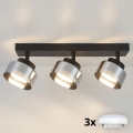 Brilagi - LED RGB+CCT Zatemnljivo točkovno svetilo AURA LUX 3xGX53/14W/230V 2700-6500K Wi-Fi Tuya črna/dimna