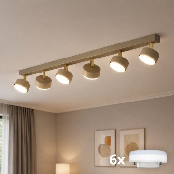 Brilagi - LED RGB+CCT zatemnljivo točkovno svetilo MONO 6xGX53/14W/230V 2700-6500K Wi-Fi Tuya bež/zlata