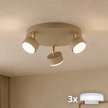 Brilagi - LED RGB+CCT zatemnljivo vgradno svetilo MONO 3xGX53/14W/230V 2700-6500K Wi-Fi Tuya bež/zlata