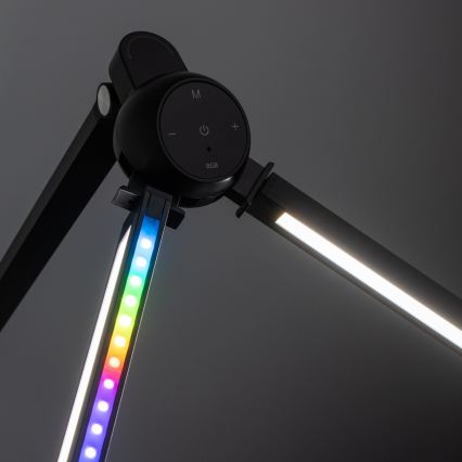 BRILAGI - LED RGBTW zatemnjevalna namizna svetilka na dotik s sponko VARIO LED/18W/230V 3000-6500K CRI 96 črna