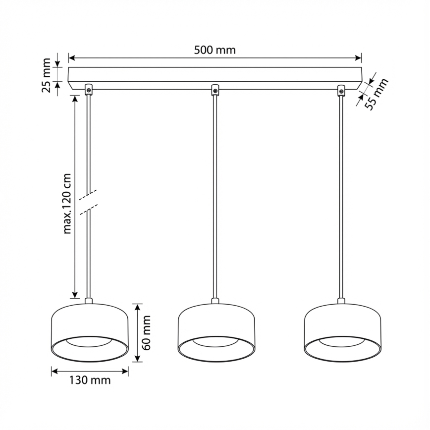 Brilagi - LED RGB+CCT zatemnljiv lestenec na jeklenem kablu AURA LUX 3xGX53/14W/230V 2700-6500K Wi-Fi Tuya črna/dimna