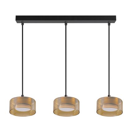 Brilagi - LED RGB+CCT zatemljiv viseči lestenec na kablu AURA LUX 3xGX53/14W/230V 2700-6500K Wi-Fi Tuya črna/zlata