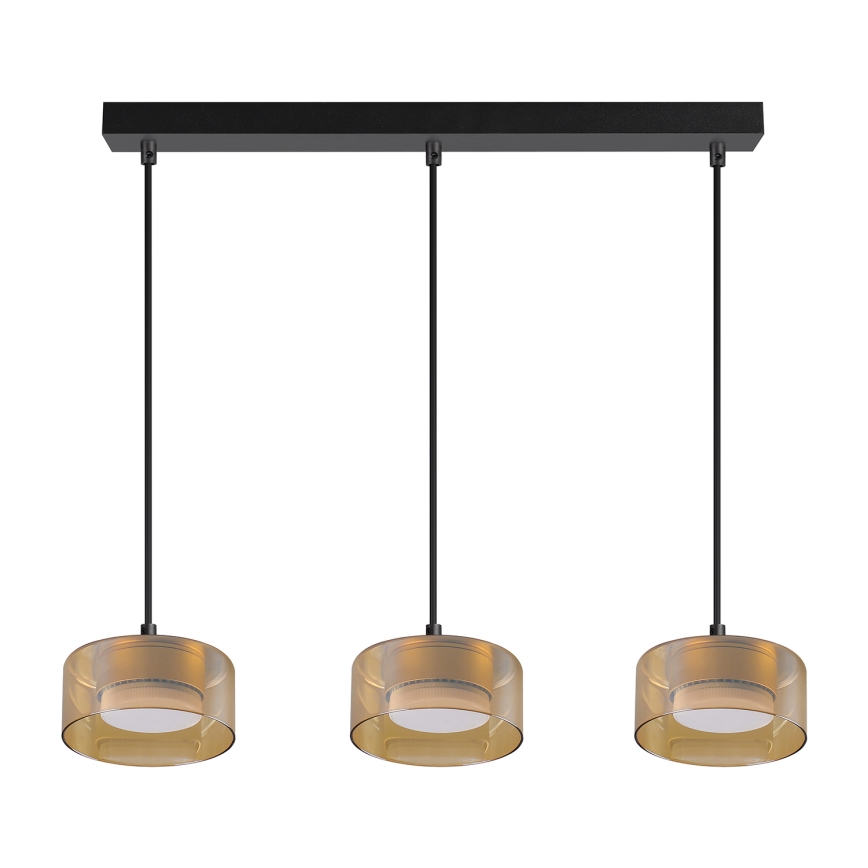 Brilagi - LED RGB+CCT zatemljiv viseči lestenec na kablu AURA LUX 3xGX53/14W/230V 2700-6500K Wi-Fi Tuya črna/zlata