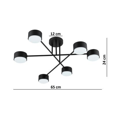 Brilagi - LED RGB+CCT zatemnjiva pritrjena stropna svetilka MONO 6xGX53/14W/230V 2700-6500K Wi-Fi Tuya črna