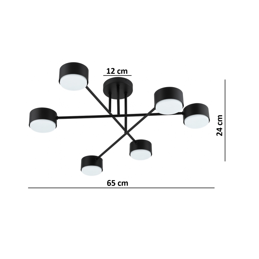 Brilagi - LED RGB+CCT zatemnjiva pritrjena stropna svetilka MONO 6xGX53/14W/230V 2700-6500K Wi-Fi Tuya črna