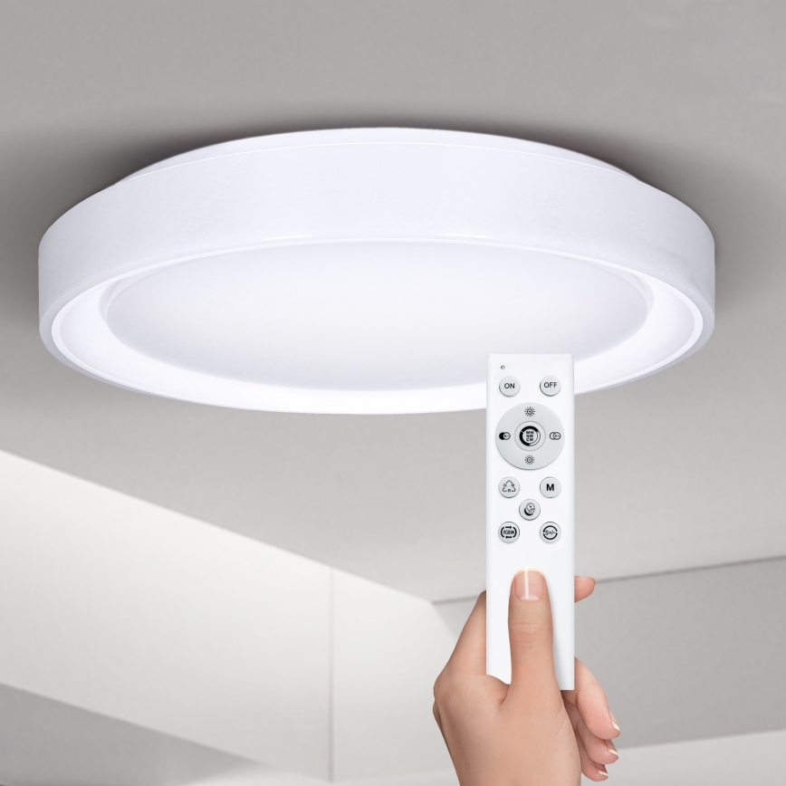 Brilagi - LED RGB Zatemnitvena stropna svetilka FLOCO LED/30W/230V 3000-6500K Wi-Fi Tuya + LED/6W + Daljinski upravljalnik