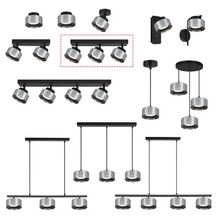 Brilagi - LED RGB+CCT Zatemnljivo točkovno svetilo AURA LUX 3xGX53/14W/230V 2700-6500K Wi-Fi Tuya črna/dimna
