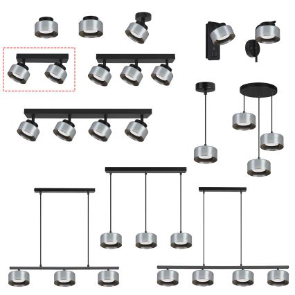 Brilagi - LED RGB+CCT zatemljiv stropni spot AURA LUX 2xGX53/14W/230V 2700-6500K Wi-Fi Tuya črna/dimljena