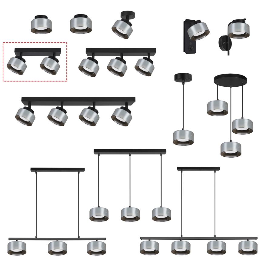 Brilagi - LED RGB+CCT zatemljiv stropni spot AURA LUX 2xGX53/14W/230V 2700-6500K Wi-Fi Tuya črna/dimljena