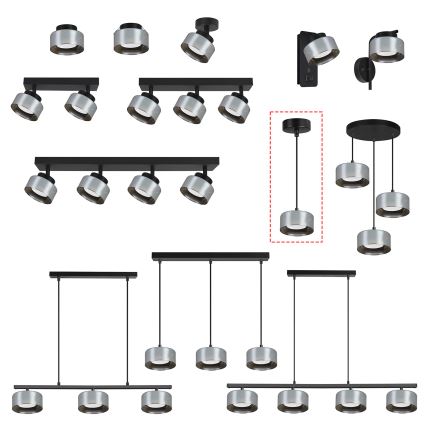 Brilagi - LED RGB+CCT zatemljiv lestenec na kablu AURA LUX 1xGX53/14W/230V 2700-6500K Wi-Fi Tuya črna/dimljena