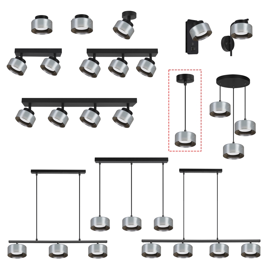 Brilagi - LED RGB+CCT zatemljiv lestenec na kablu AURA LUX 1xGX53/14W/230V 2700-6500K Wi-Fi Tuya črna/dimljena