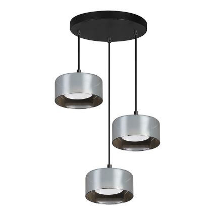 Brilagi - LED RGB+CCT zatemljiv viseči luster na jekleni vrvici AURA LUX 3xGX53/14W/230V 2700-6500K Wi-Fi Tuya črna/zadimljena