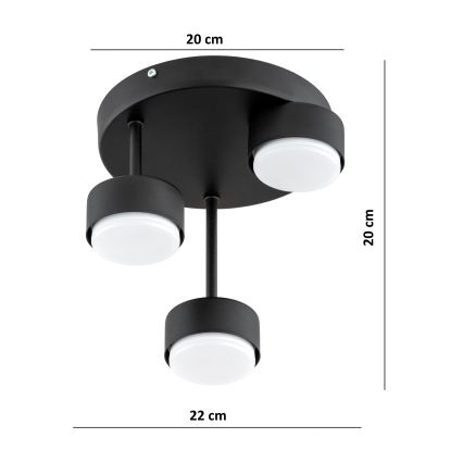 Brilagi - LED RGB+CCT zatemljiv pritrjen stropni lestenec MONO 3xGX53/14W/230V 2700-6500K Wi-Fi Tuya črna