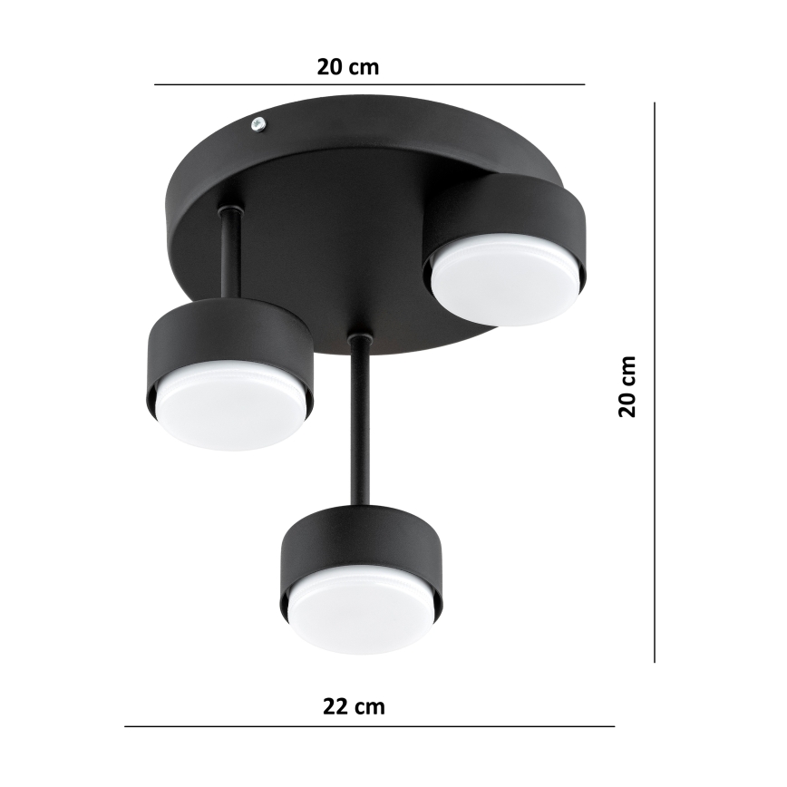 Brilagi - LED RGB+CCT zatemljiv pritrjen stropni lestenec MONO 3xGX53/14W/230V 2700-6500K Wi-Fi Tuya črna