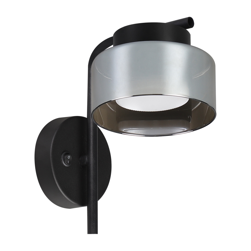 Brilagi - LED RGB+CCT zatemnjevalna stenska svetilka AURA LUX 1xGX53/14W/230V 2700-6500K Wi-Fi Tuya črna/dimna