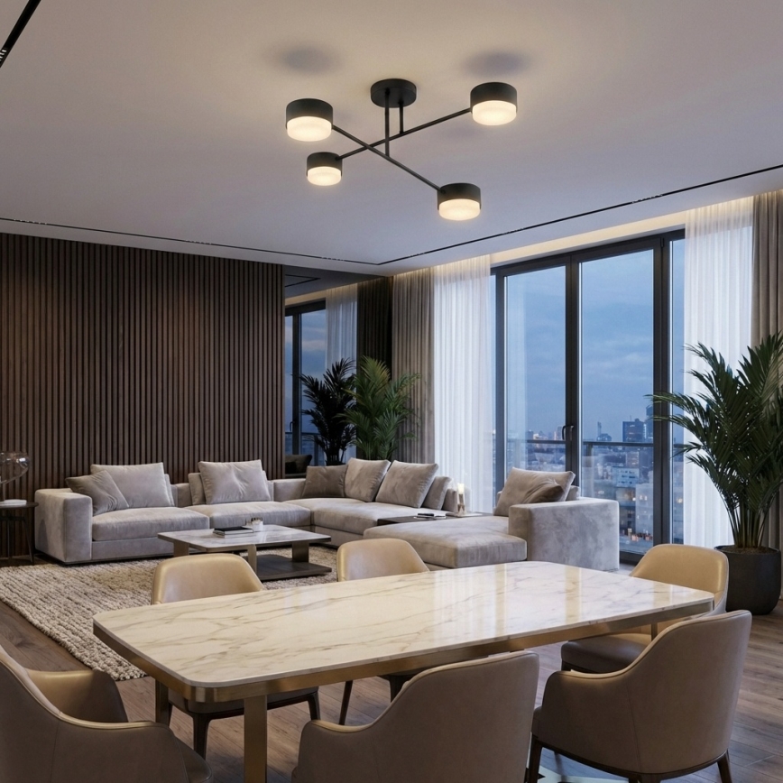 Brilagi - LED RGB+CCT zatemljiv površinsko montiran lestenec MONO 4xGX53/14W/230V 2700-6500K Wi-Fi Tuya črna
