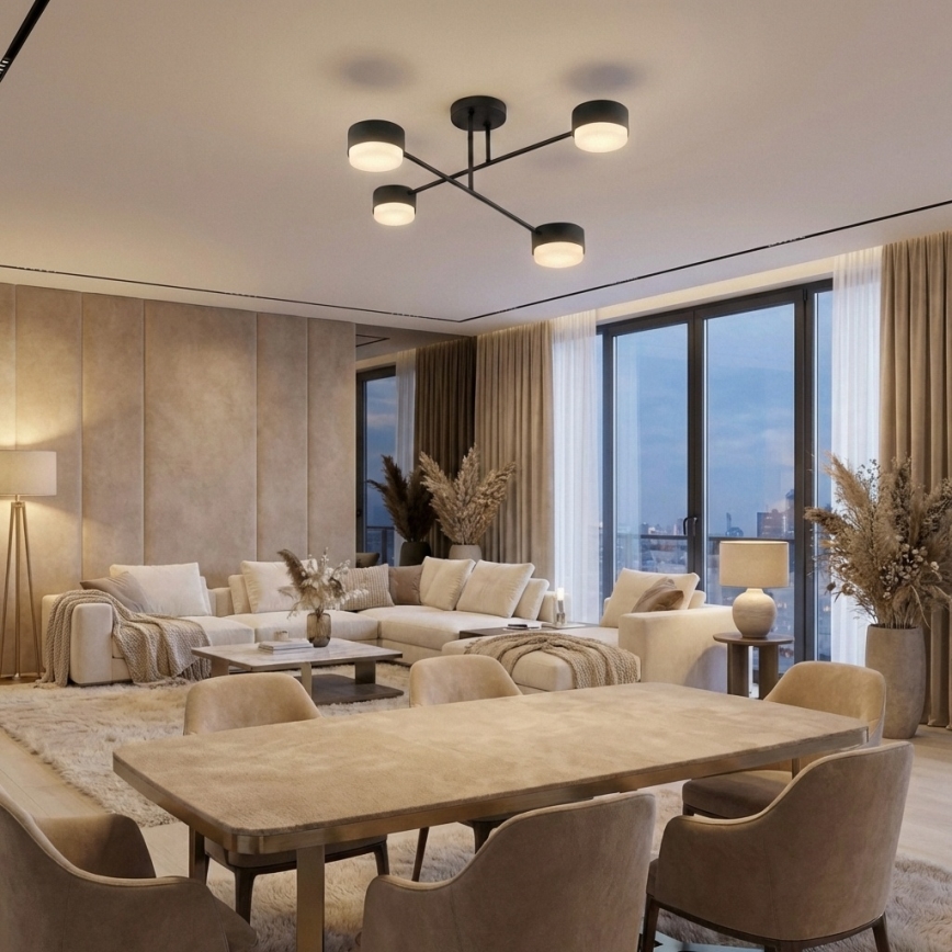 Brilagi - LED RGB+CCT zatemljiv površinsko montiran lestenec MONO 4xGX53/14W/230V 2700-6500K Wi-Fi Tuya črna