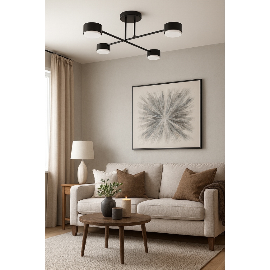 Brilagi - LED RGB+CCT zatemljiv površinsko montiran lestenec MONO 4xGX53/14W/230V 2700-6500K Wi-Fi Tuya črna