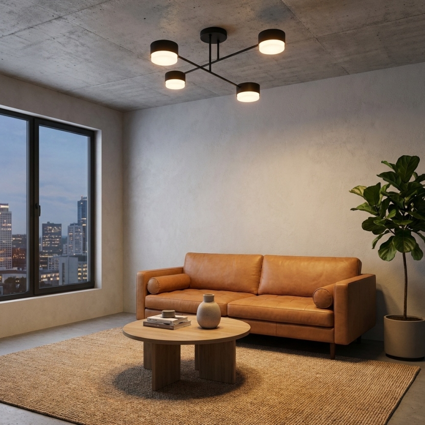 Brilagi - LED RGB+CCT zatemljiv površinsko montiran lestenec MONO 4xGX53/14W/230V 2700-6500K Wi-Fi Tuya črna