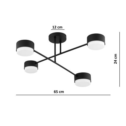 Brilagi - LED RGB+CCT zatemljiv površinsko montiran lestenec MONO 4xGX53/14W/230V 2700-6500K Wi-Fi Tuya črna
