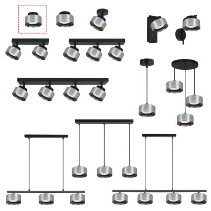 Brilagi - LED RGB+CCT zatemnljivo točkovno svetilo AURA LUX 1xGX53/14W/230V 2700-6500K Wi-Fi Tuya črna/dimna