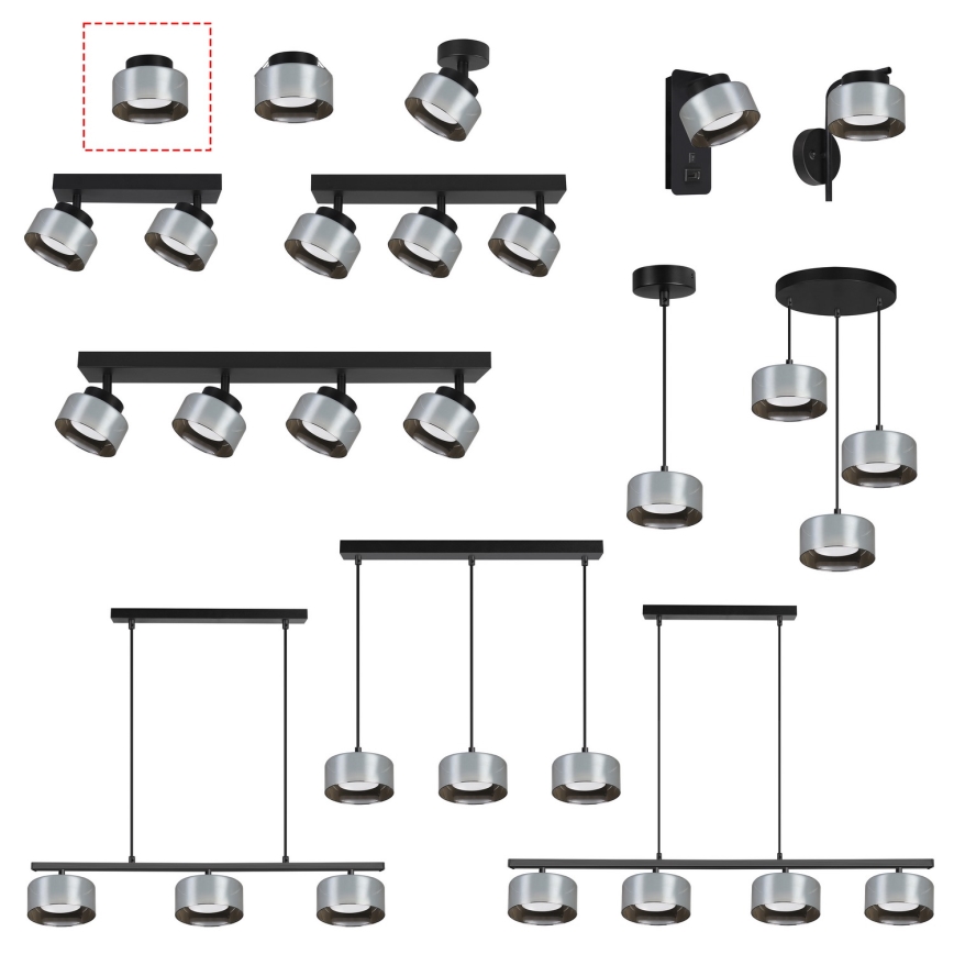 Brilagi - LED RGB+CCT zatemnljivo točkovno svetilo AURA LUX 1xGX53/14W/230V 2700-6500K Wi-Fi Tuya črna/dimna