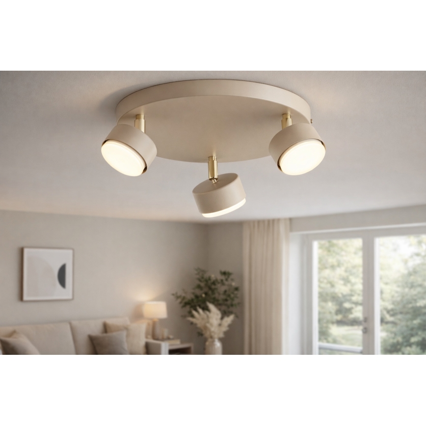 Brilagi - LED RGB+CCT zatemnljivo vgradno svetilo MONO 3xGX53/14W/230V 2700-6500K Wi-Fi Tuya bež/zlata