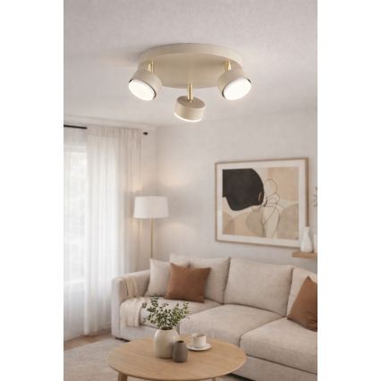 Brilagi - LED RGB+CCT zatemnljivo vgradno svetilo MONO 3xGX53/14W/230V 2700-6500K Wi-Fi Tuya bež/zlata