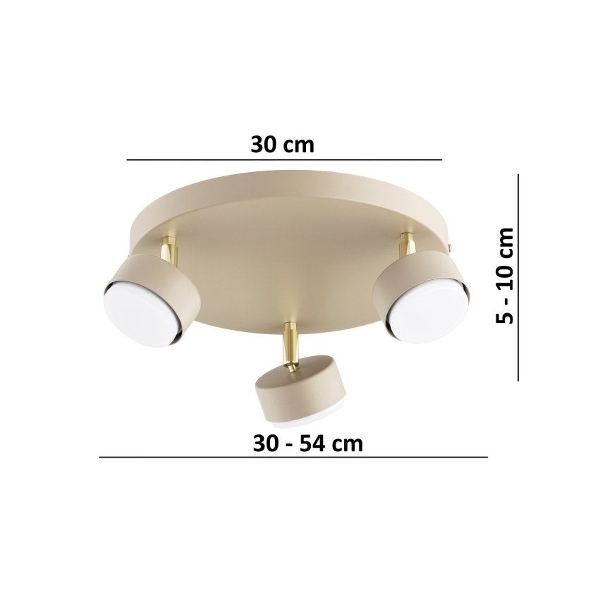 Brilagi - LED RGB+CCT zatemnljivo vgradno svetilo MONO 3xGX53/14W/230V 2700-6500K Wi-Fi Tuya bež/zlata
