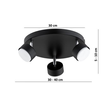Brilagi - LED RGB+CCT zatemnljivo točkovno svetilo MONO 3xGX53/14W/230V 2700-6500K Wi-Fi Tuya črno