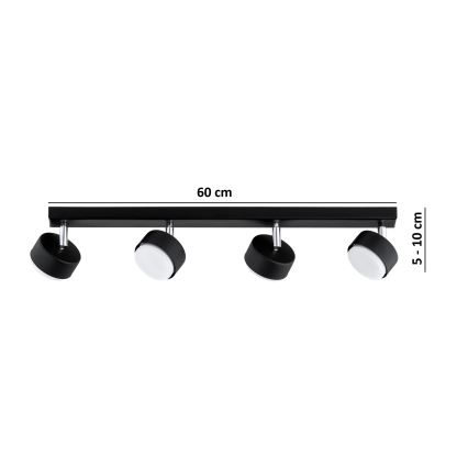 Brilagi - LED RGB+CCT zatemnljiva stropna točkovna svetilka MONO 4×GX53/14W/230V 2700–6500K Wi‑Fi Tuya črna